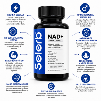 Selerb NAD+ Energía y Vitalidad Masculina