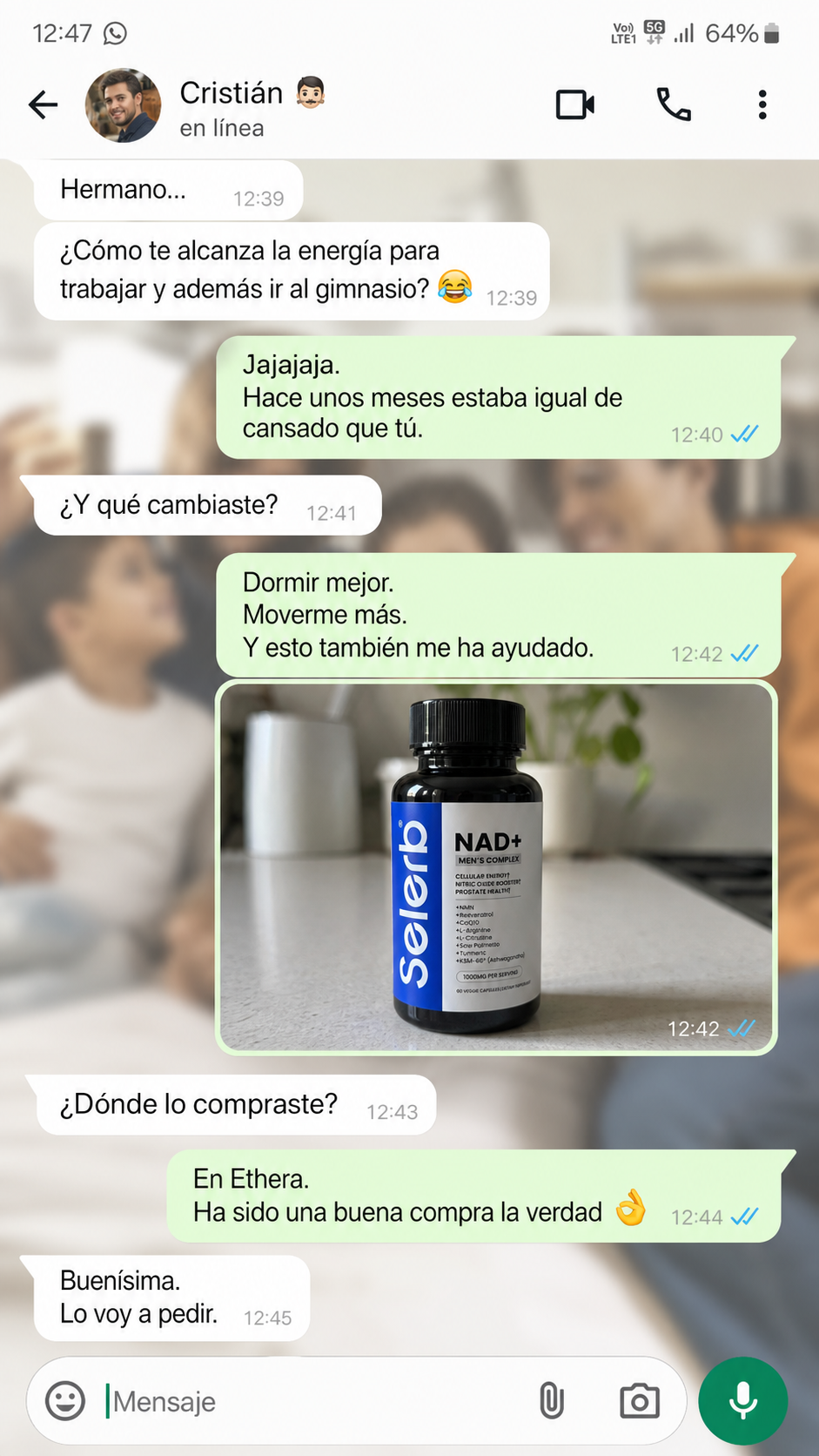 Selerb NAD+ Energía y Vitalidad Masculina