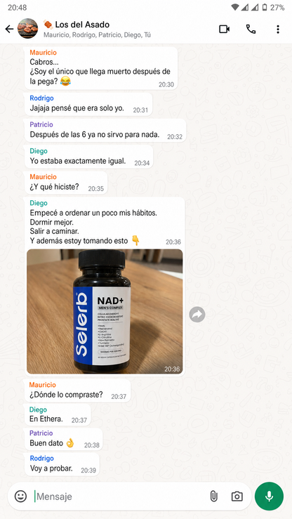 Selerb NAD+ Energía y Vitalidad Masculina